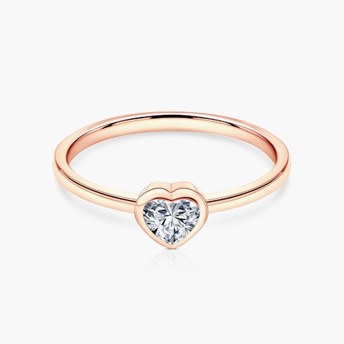 Pierścionek zaręczynowy Pure: różowe złoto, diament w szlifie serce